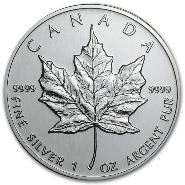 Срібна монета 1oz Кленовий Лист 5 доларів 2002 Канада