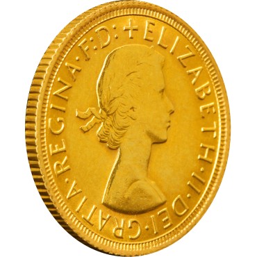 Золотая монета Соверен Елизаветы II 1968 Великобритания