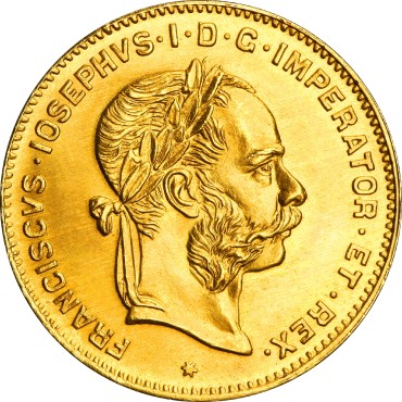 Золотая монета 4 Флорина/10 Франков 1892 Австрия (рестрайк)