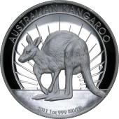 Серебряная монета 1oz Кенгуру 1 доллар 2011 Австралия (пруф)