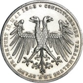 Серебряная монета Франкфурт 2 гульдена 1848 Германия