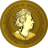 Золотая монета 1oz Год Быка 100 долларов 2021 Австралия