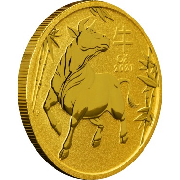 Золотая монета 1oz Год Быка 100 долларов 2021 Австралия