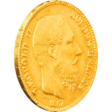Золота монета 20 франків 1867 Бельгія