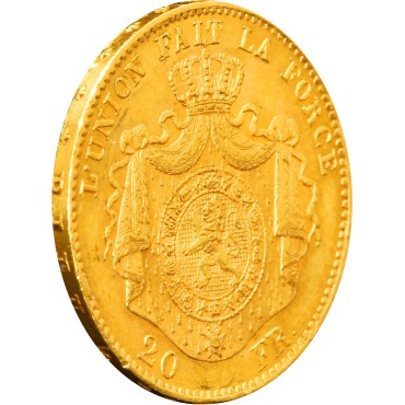 Золота монета 20 франків 1867 Бельгія