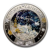 Срібна монета «Щасливого Різдва» 1 долар 2020 Ніуе (кольорова)