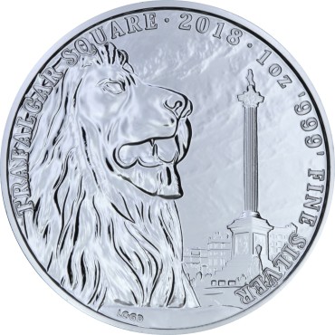 Срібна монета 1oz Трафальгарська площа 2 фунта стерлінгів 2018 Великобританія