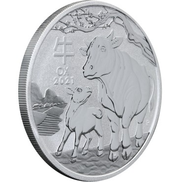 Серебряная монета 1oz Год Быка 1 доллар 2021 Австралия