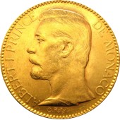 Золотая монета 100 франков 1891 Монако