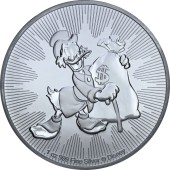 Срібна монета 1oz Скрудж МакДак Дісней 2 долари 2018 Ніуе