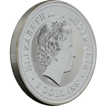 Серебряная монета 5oz Год Обезьяны 2004 Австралия (цветная)