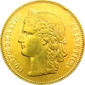 Золота монета 20 франків 1890 Швейцарія