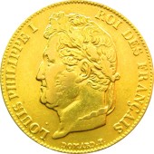 Золотая монета 20 франков 1841 Франция