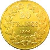 Золота монета 20 франків 1841 Франція