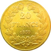 Золотая монета 20 франков 1839 Франция