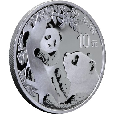 Серебряная монета 30g Китайская Панда 10 юань 2021 Китай