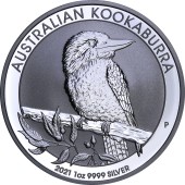 Срібна монета 1oz Кукабарра 1 долар 2021 Австралія