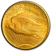 Золотая монета 20 долларов 1924 США