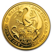 Золотая монета 1/4oz Красный Дракон Уэльса 25 фунтов стерлингов 2017 Великобритания