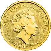 Золотая монета 1/4oz Единорог Шотландии 25 фунтов стерлингов 2018 Великобритания