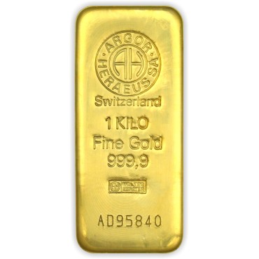 Золотий зливок 1 Kilo (1000 грам) 9999 Fine Gold Argor-Heraeus