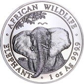Срібна монета 1oz Слон 100 шилінгів 2021 Сомалі