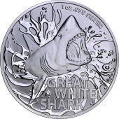 Серебряная монета 1oz Большая Белая Акула 1 доллар 2021 Австралия