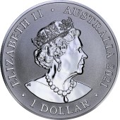 Серебряная монета 1oz Большая Белая Акула 1 доллар 2021 Австралия