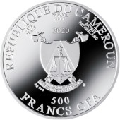Серебряная монета Пчела (с лупой) 500 франков 2020 Камерун (цветная)