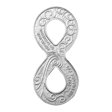 Серебряная монета Все краски жизни (в форме восьмерки) 500 франков 2021 Камерун (цветная)