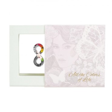 Срібна монета Всі кольори життя (у формі вісімки) 500 франків 2021 Камерун (кольорова)