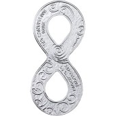 Серебряная монета Счастливая восьмёрка (в форме восьмерки) 500 франков 2020 Камерун (цветная)