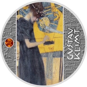 Срібна монета Музика Густав Клімт 500 франків 2020 Камерун (кольорова)