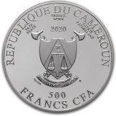 Срібна монета Музика Густав Клімт 500 франків 2020 Камерун (кольорова)
