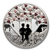 Серебряная монета Чувство любви  500 франков 2020 Камерун (цветная)