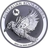 Срібна монета 1oz Кукабарра (зі знаком "Собака") 1 долар 2018 Австралія