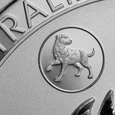 Серебряная монета 1oz Кукабарра (со знаком "Собака") 1 доллар 2018 Австралия