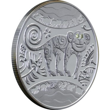 Срібна монета Рік Мавпи 5 гривень 2016 Україна