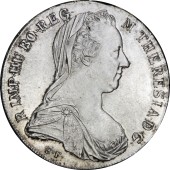 Срібна монета Талер Марії Терези 1780 Австрія рестрайк