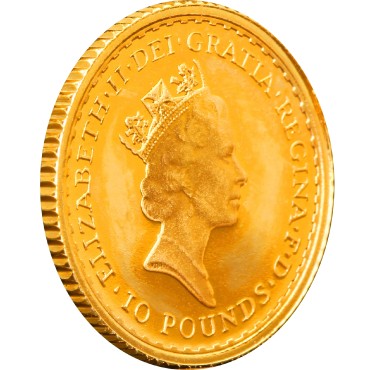 Золота монета 1/10oz Британія 10 англійських фунтів 1988 Великобританія