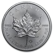 Срібна монета 1oz Кленовий Лист 5 доларів 2018 Канада
