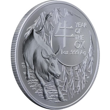 Серебряная монета 1oz Год Быка 1 доллар 2021 Австралия