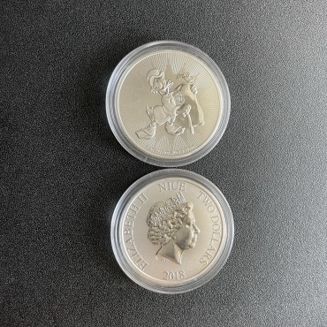 Серебряная монета 1oz Скрудж МакДак Дисней 2 доллара 2018 Ниуэ