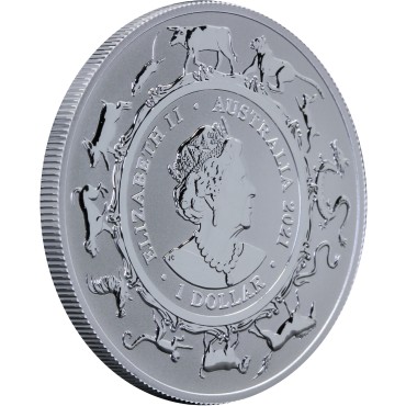 Серебряная монета 1oz Год Быка 1 доллар 2021 Австралия