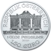 Серебряная монета 1oz Венская Филармония 1,5 Евро 2021 Австрия