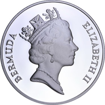 Серебряная монета Круизный Туризм 1 Доллар 1985 Бермудские Острова