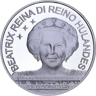 Срібна монета 30 років Прапору та Гімну 10 Флоринів 2006 Аруба