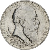 Серебряная монета "50-летие правления Фридриха I" 2 марки 1902 Германская империя