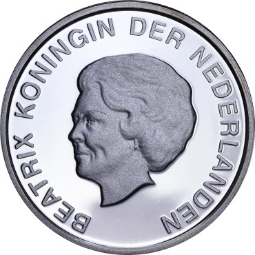 Серебряная монета Брачный союз Принца Виллем-Александра и Максимы Соррегьеты 10 Флоринов 2002 Аруба