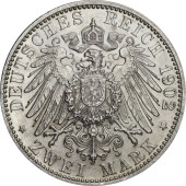 Срібна монета "50-річчя правління Фрідріха I" 2 марки 1902 Баден Німецька Імперія